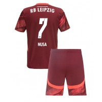 Fotballdrakt Barn RB Leipzig Antonio Nusa #7 Bortedraktsett 2024-25 Kortermet (+ Korte bukser)